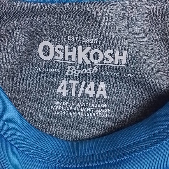 OshKosh Activewear Tank Boy's Size 4T w/ Blue Gray Color Block Design - Picture 9 of 9
